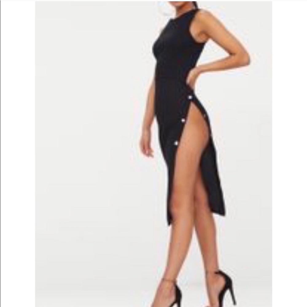 Pretty Little Thing Ribbed Button Slit Dress - Picture 3 of 6